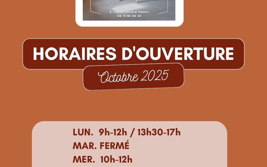 Horaires de la bibliothèque