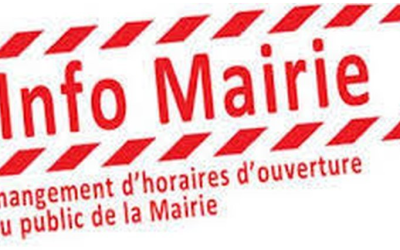 Nouveaux horaires de la mairie