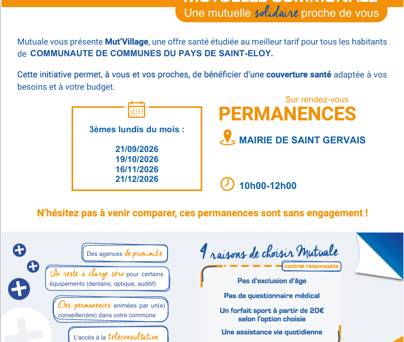 permanences de la mutuelle communale