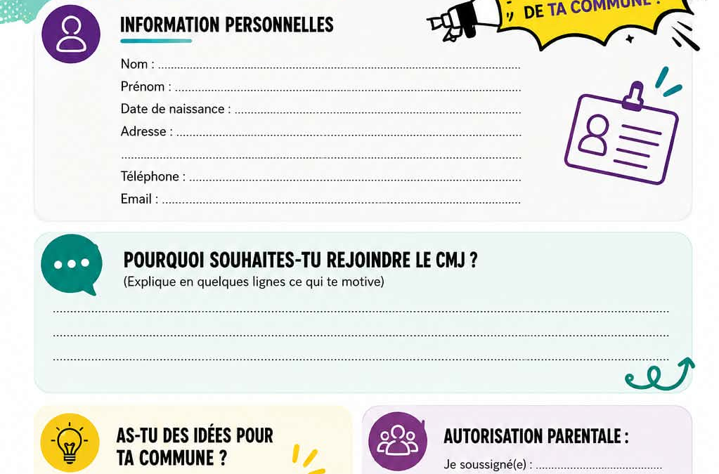 Les candidatures pour le Conseil Municipal des Jeunes sont ouvertes