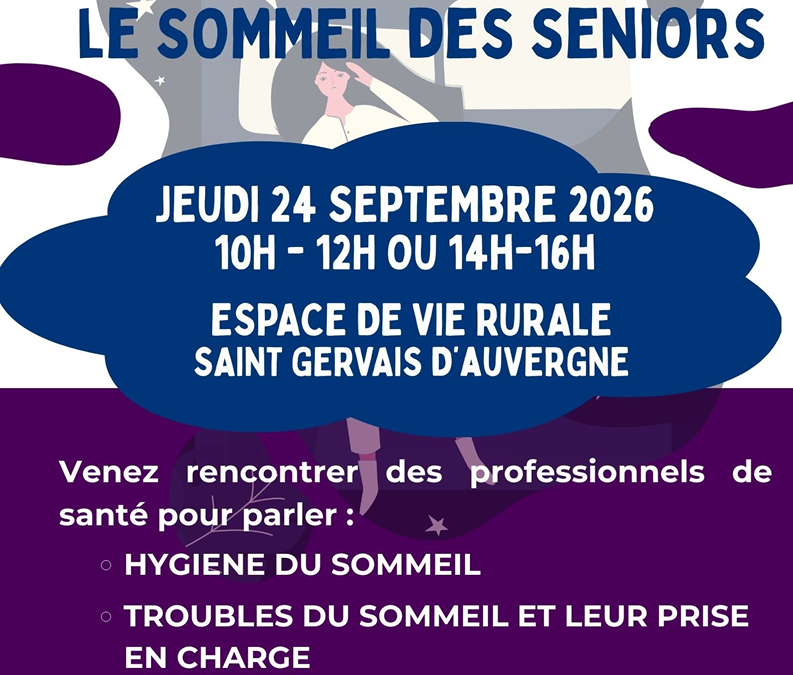 conférence « le sommeil des seniors » Jeudi 24 septembre