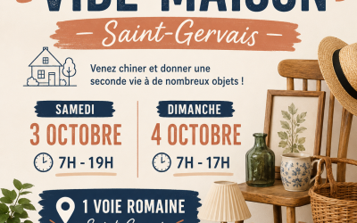 Vide-maison le samedi 3 et dimanche 4 octobre