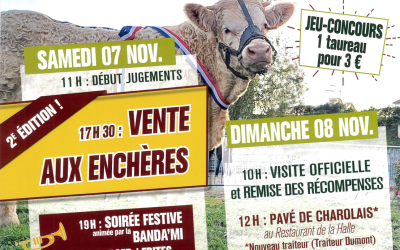 Le week-end du 7 et 8 novembre 39e concours charolais